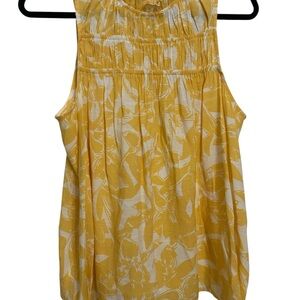 Nine West - Yellow and White Floral Tank Top Size M